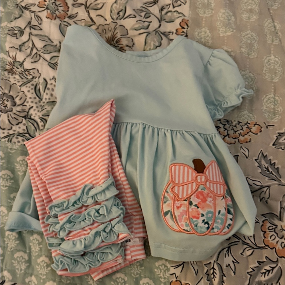 Blue Pumpkin Embroidered Kids Top
